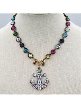 Betsey Johnson Necklace Anchor Crystal NWT #2381